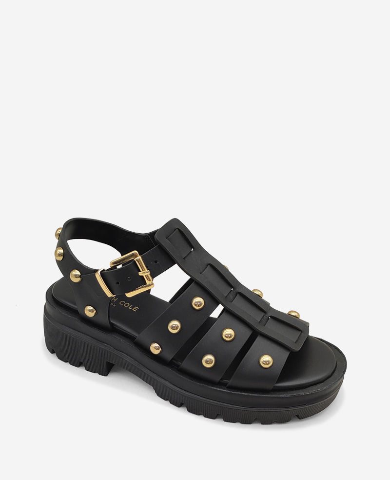 Kenneth Cole Herron Studded Leather Platform Fisherman Sandal