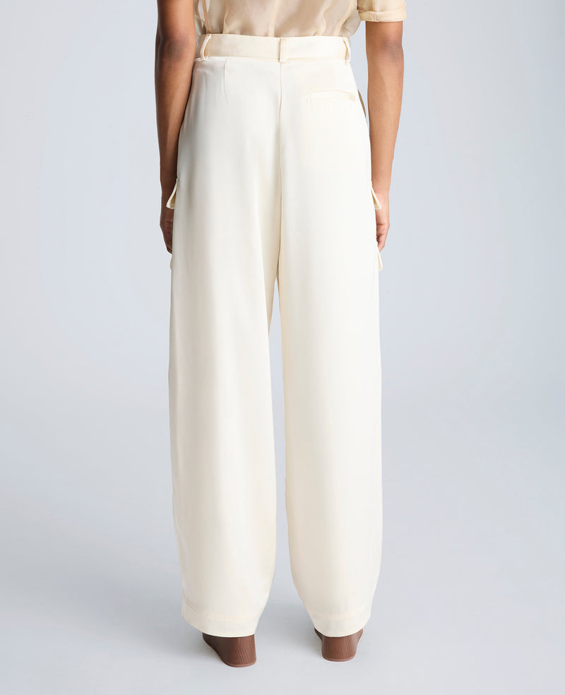 Kenneth Cole High Rise Fly Front Double Cargo Wide Leg Pants