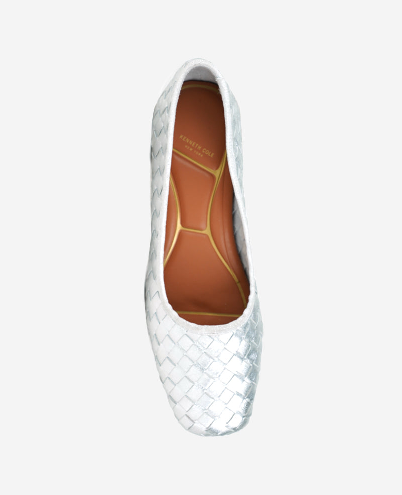 Kenneth Cole Birdie Woven Metallic Leather Pump