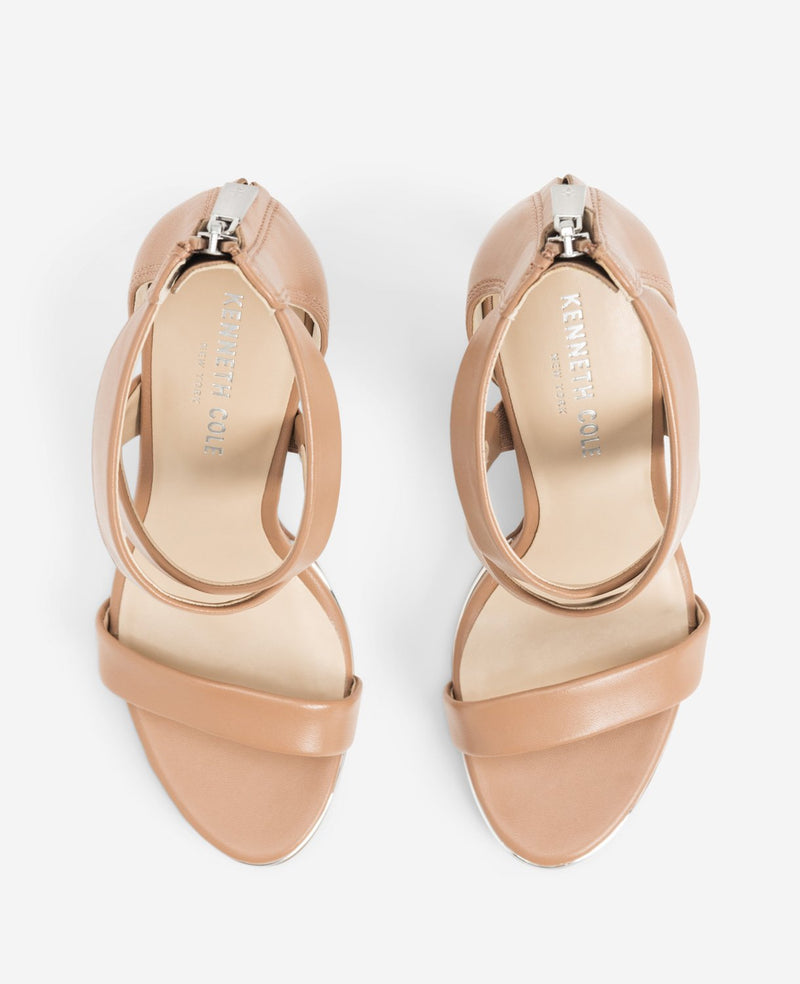 Kenneth Cole Brooke Cross Strap Heeled Sandal
