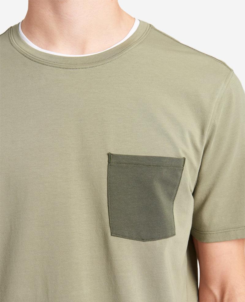 Kenneth Cole Colorblock Pocket Crew Neck T-Shirt
