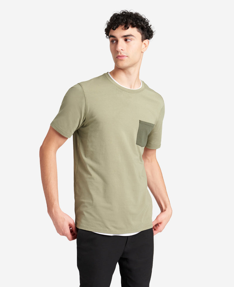 Kenneth Cole Colorblock Pocket Crew Neck T-Shirt