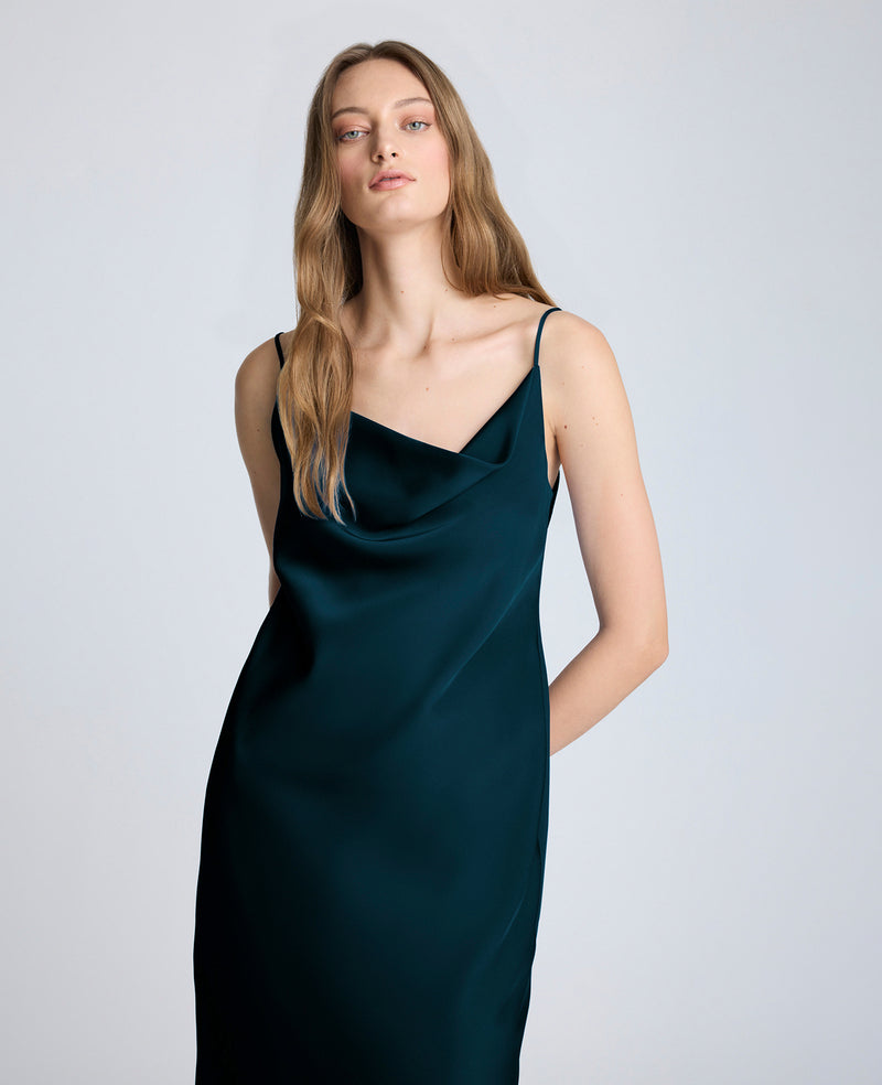Kenneth Cole Cowl Neck Side Slit Maxi Slip Dress