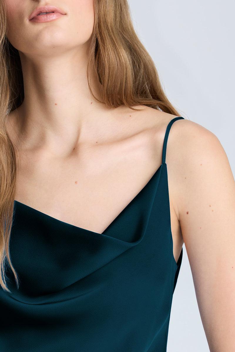 Kenneth Cole Cowl Neck Side Slit Maxi Slip Dress