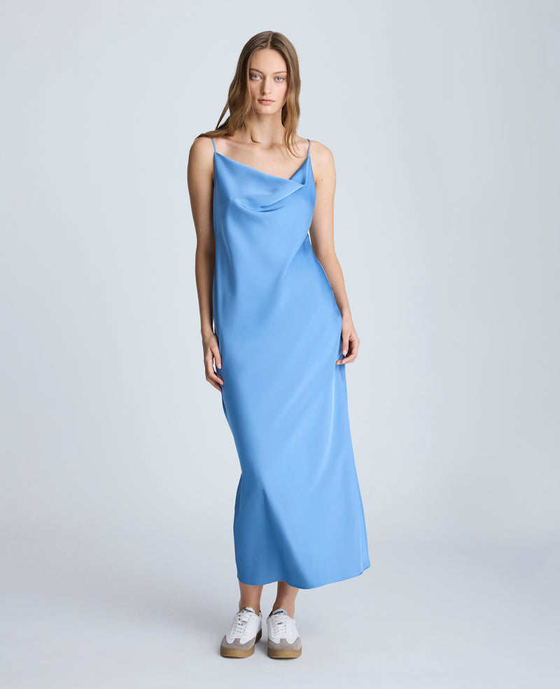 kenneth cole Cowl Neck Side Slit Maxi Slip Dress