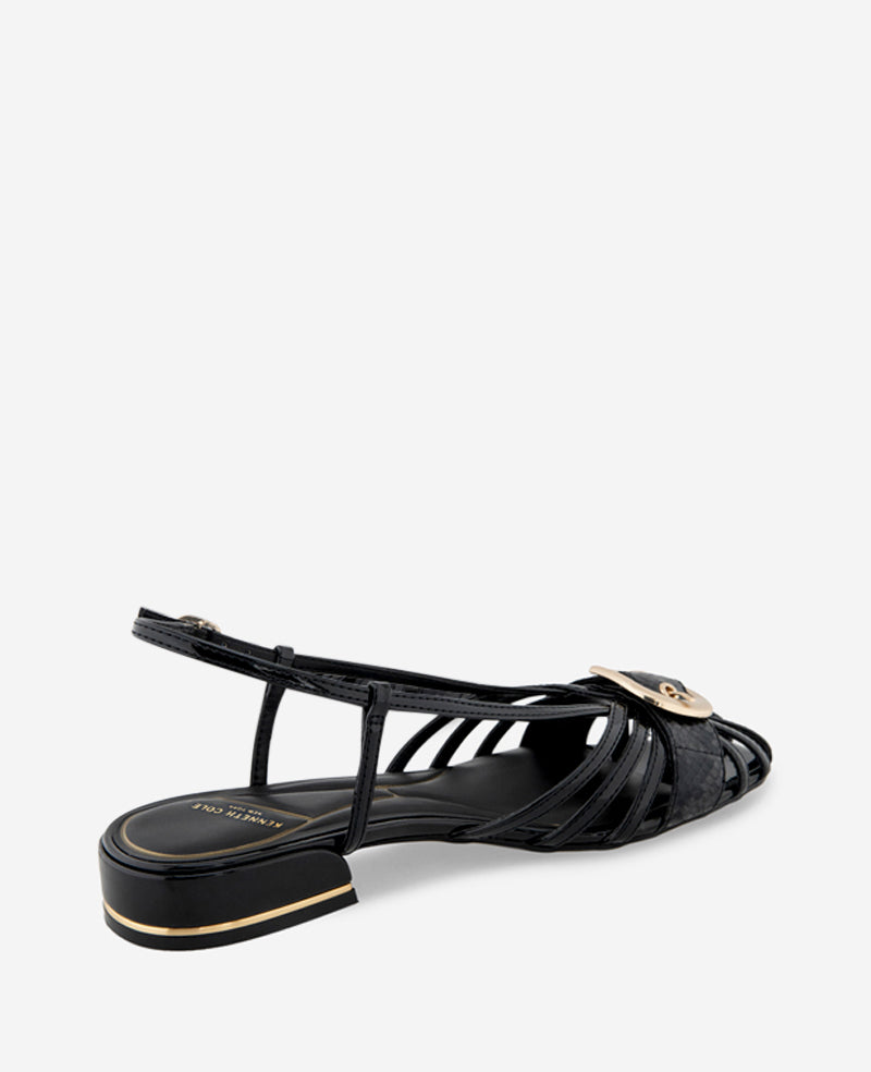 Kenneth Cole Farrah Patent Caged In Buckle Sandal