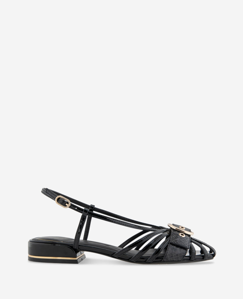kenneth cole Farrah Patent Caged In Buckle Sandal