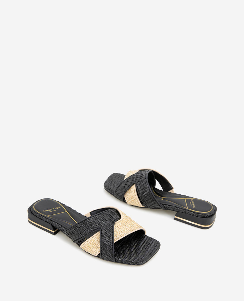Kenneth Cole Issa Raffia Two Tone Sandal