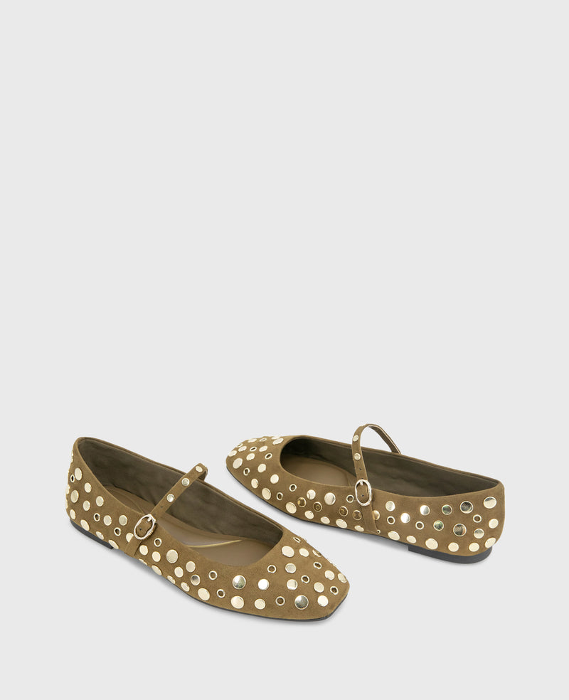 Kenneth Cole Jasper Suede Stud Ballet Flat