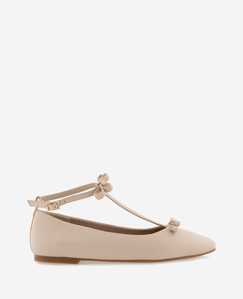 kenneth cole Juliet Leather Bow T-Strap Flat