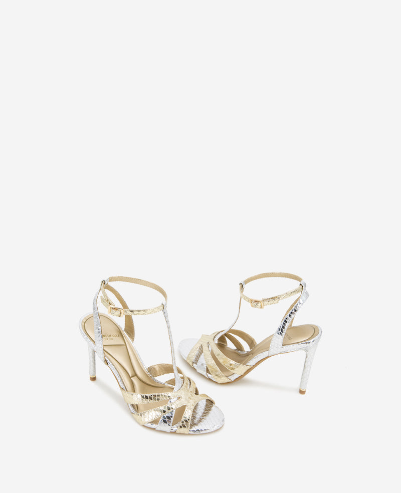 Kenneth Cole Liona Metallic Embossed Snake Heel