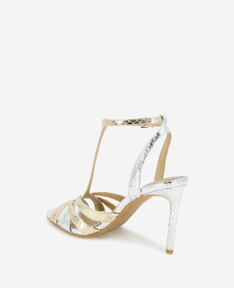 Kenneth Cole Liona Metallic Embossed Snake Heel