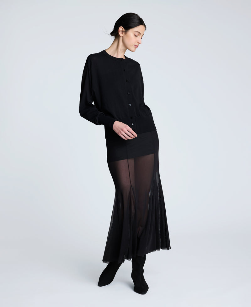 Kenneth Cole Long Sleeve Button Front Cardigan