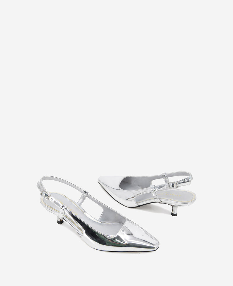 Kenneth Cole Martha Metallic Slingback Kitten Heel