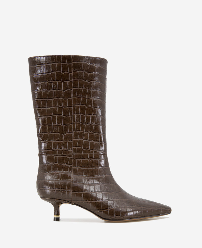 kenneth cole Meryl Leather Croco Bootie