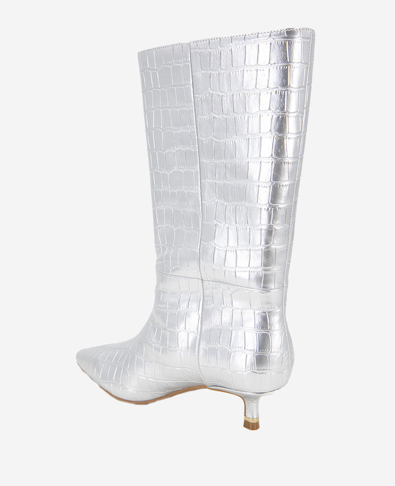 Kenneth Cole Meryl Leather Metallic Croco Bootie