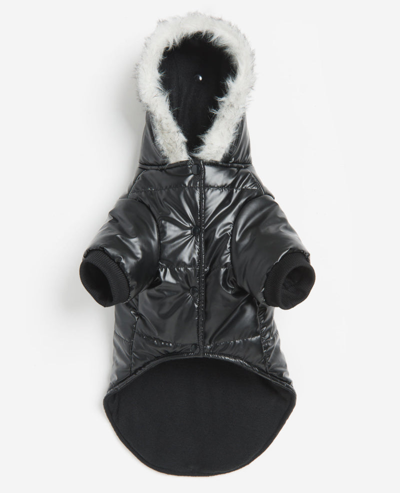 Kenneth Cole Metallic Hooded Puffer Dog Coat