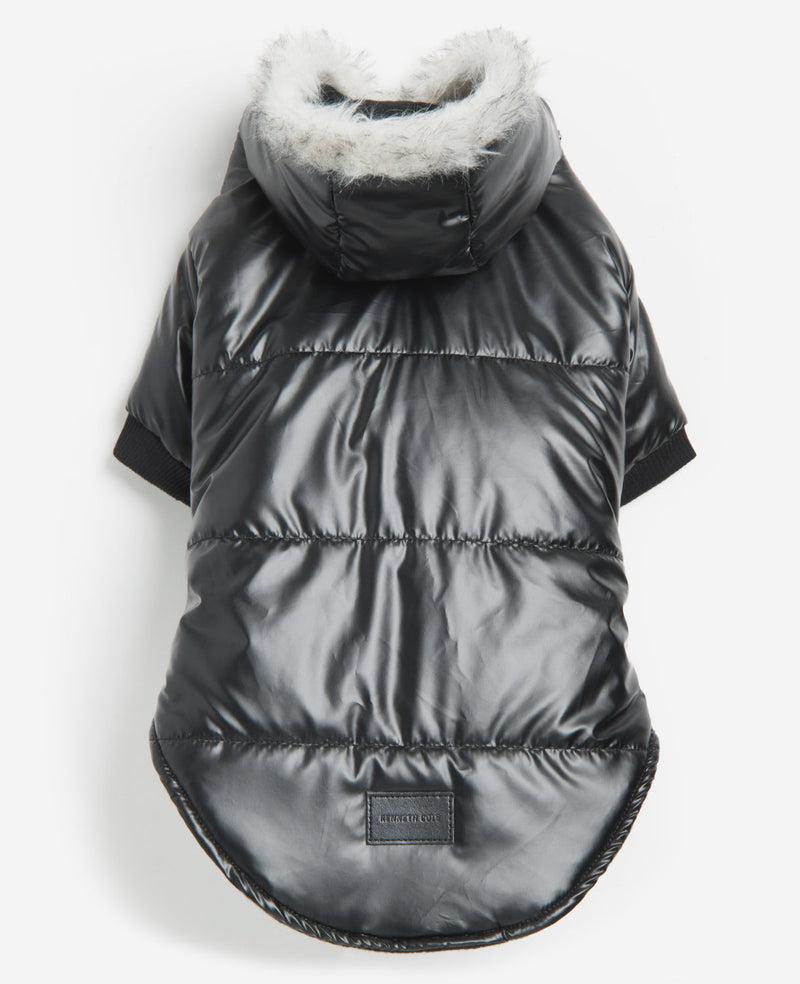 Kenneth Cole Metallic Hooded Puffer Dog Coat