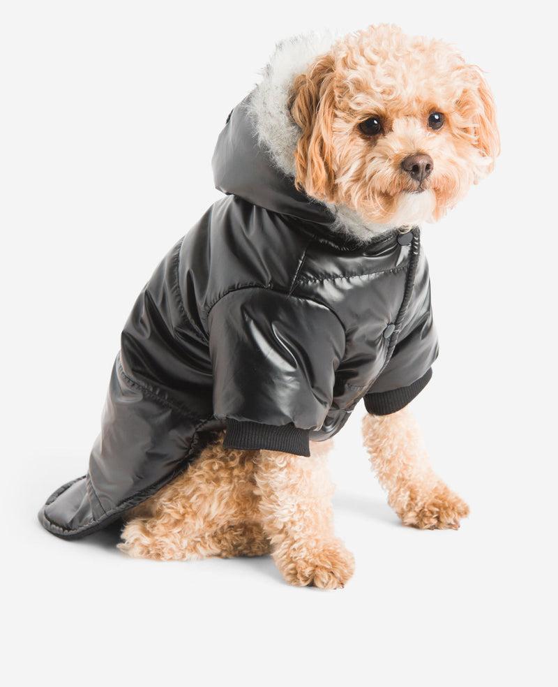 kenneth cole Metallic Hooded Puffer Dog Coat