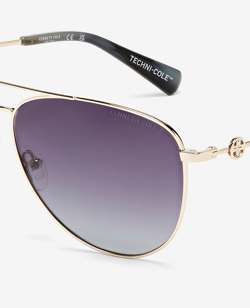 Kenneth Cole Pilot Titanium Aviator Sunglasses