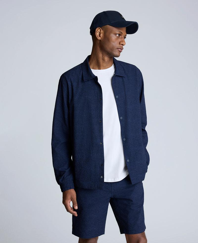 Kenneth Cole Printed Performance Seersucker Jacket