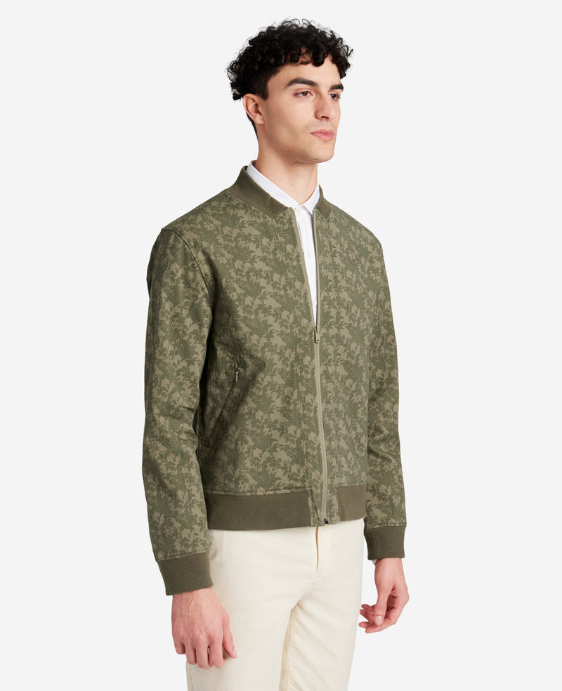 Kenneth Cole Printed Water-Resistant Bomber Jacket
