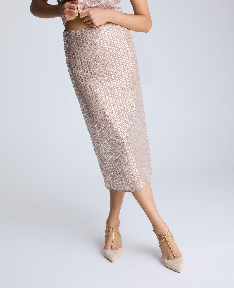 Kenneth Cole Pull-On Sequin Midi Skirt
