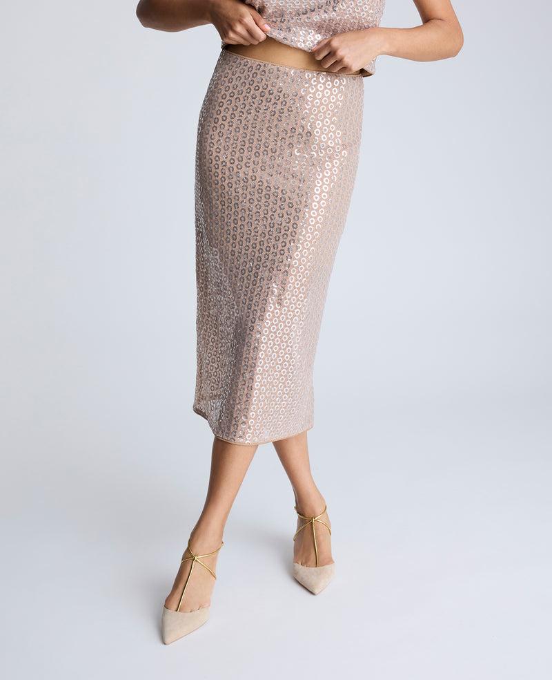 Kenneth Cole Pull-On Sequin Midi Skirt