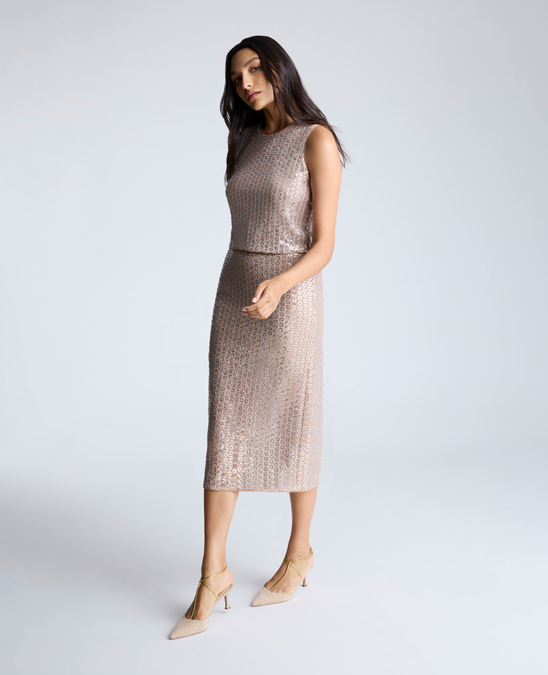 kenneth cole Pull-On Sequin Midi Skirt