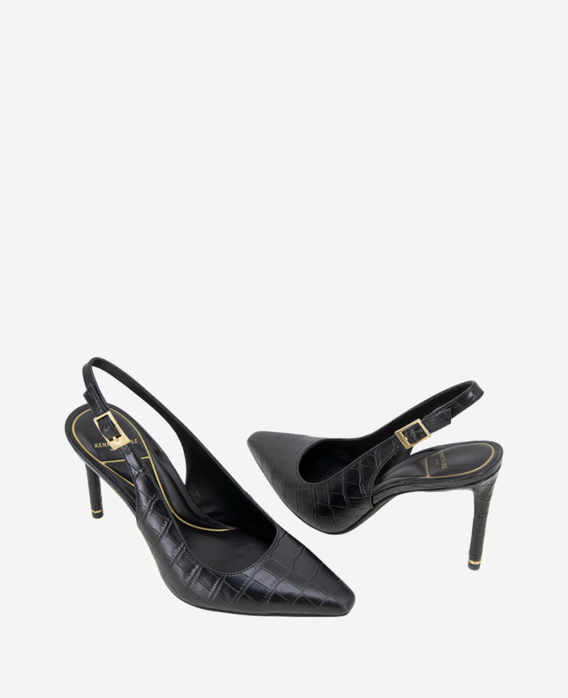 Kenneth Cole Quinnly Leather Croco Slingback Heel