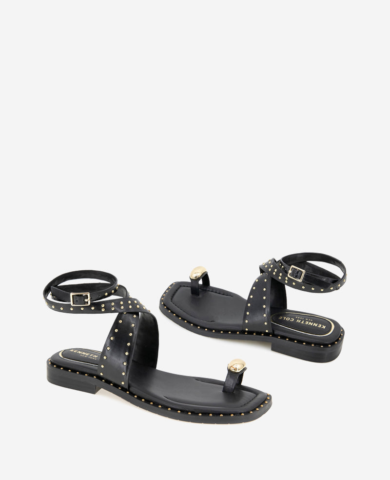 Kenneth Cole Raven Leather Studded Sandal