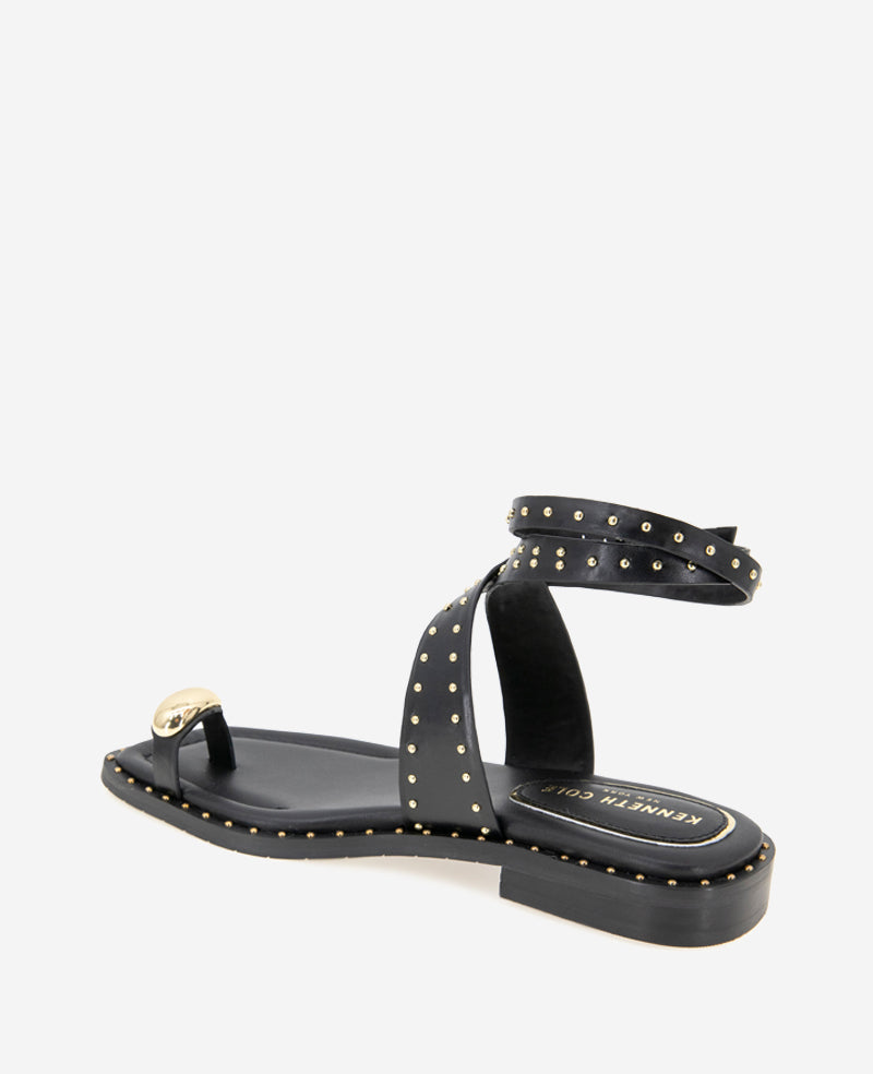 Kenneth Cole Raven Leather Studded Sandal