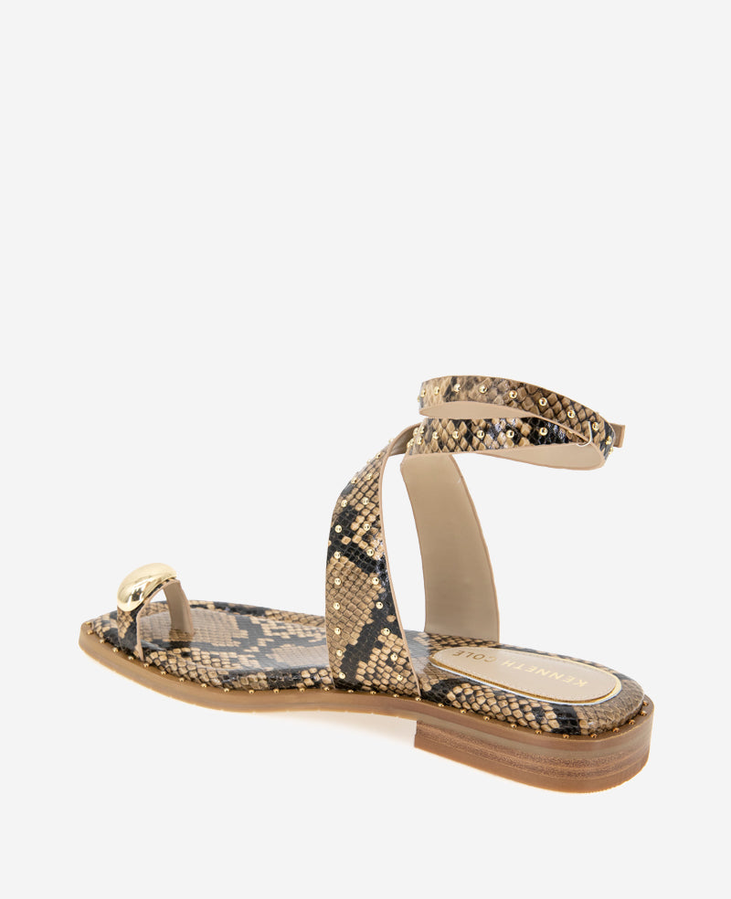 Kenneth Cole Raven Snake Print Studded Sandal