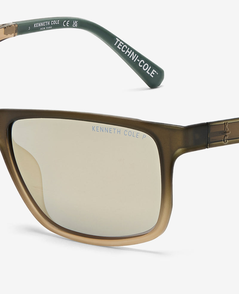 Kenneth Cole Rectangular Ultem Sunglasses