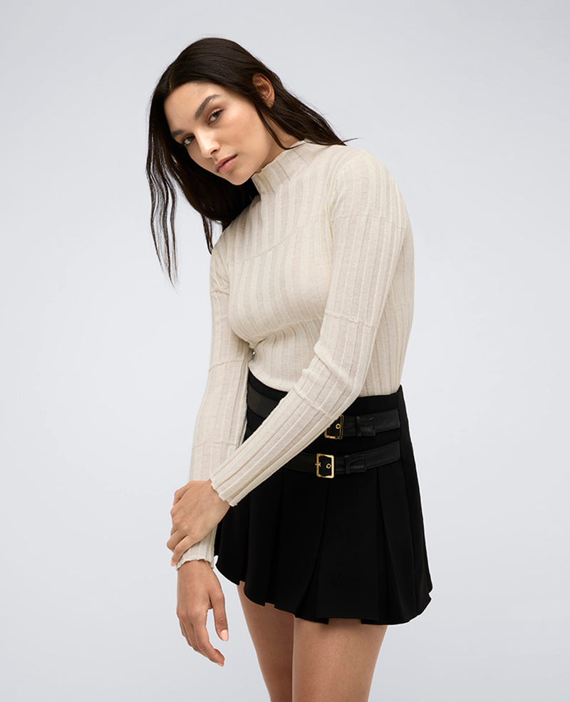 kenneth cole Ribbed Long Sleeve Mock Neck Sweater