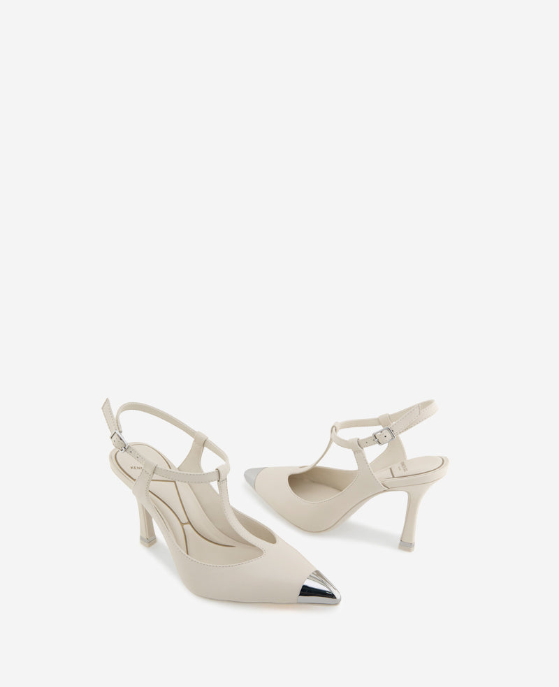 Kenneth Cole Romi T-Strap Leather Slingback Heel