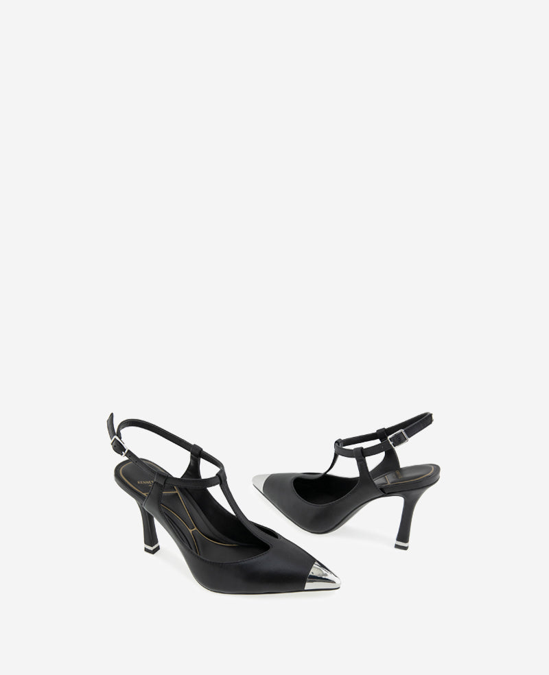 Kenneth Cole Romi T-Strap Leather Slingback Heel
