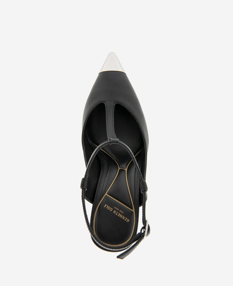 Kenneth Cole Romi T-Strap Leather Slingback Heel