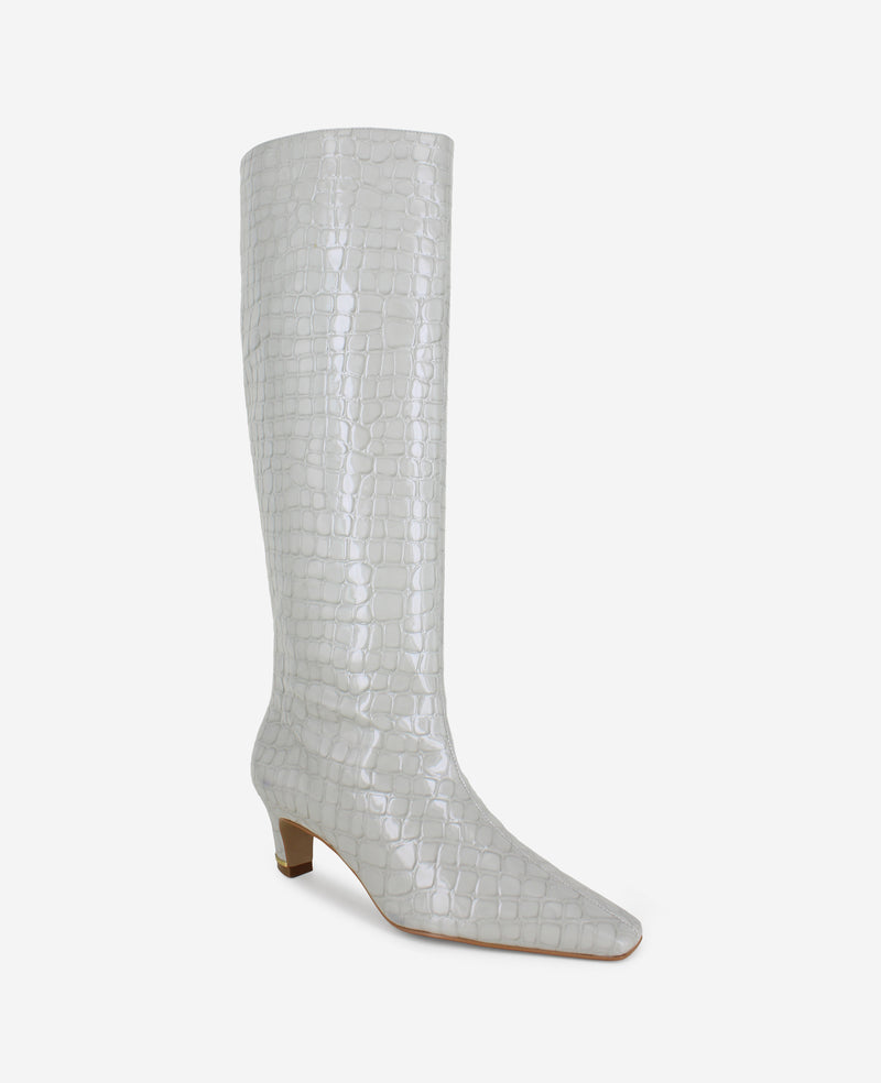 kenneth Cole Rubia Croco Patent Tall Heel Boot