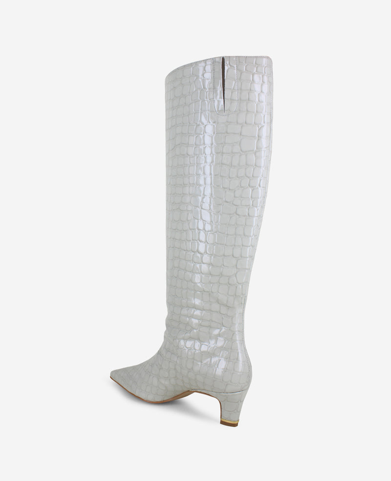 kenneth Cole Rubia Croco Patent Tall Heel Boot