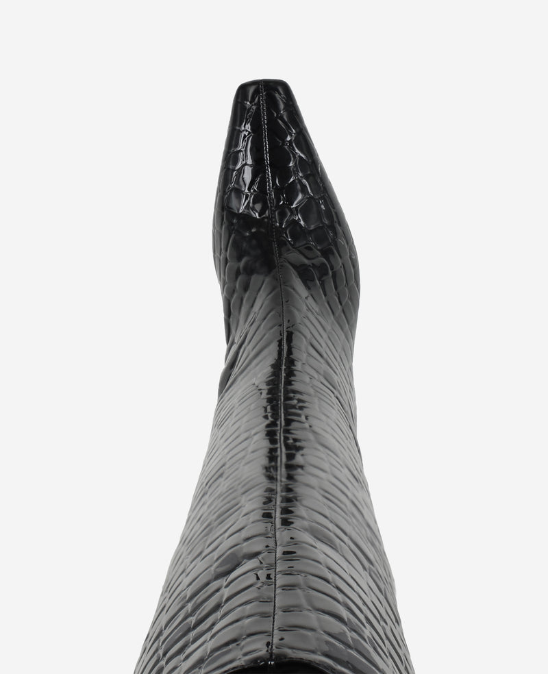 Kenneth Cole Rubia Croco Patent Tall Heel Boot