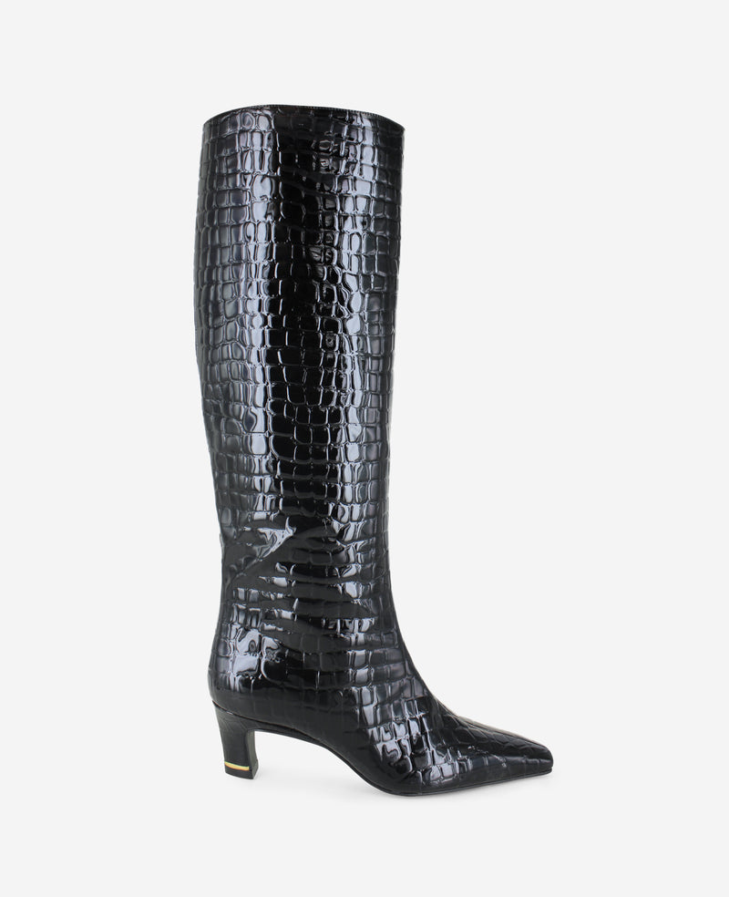 kenneth cole Rubia Croco Patent Tall Heel Boot