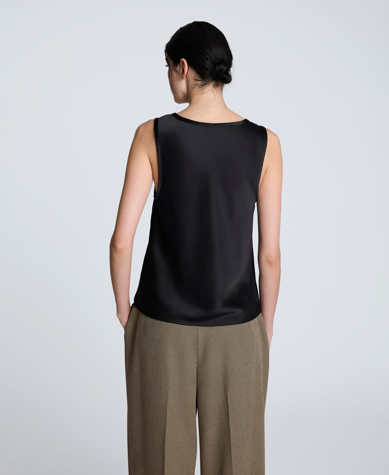 Kenneth Cole Satin Scoop Neck Tank