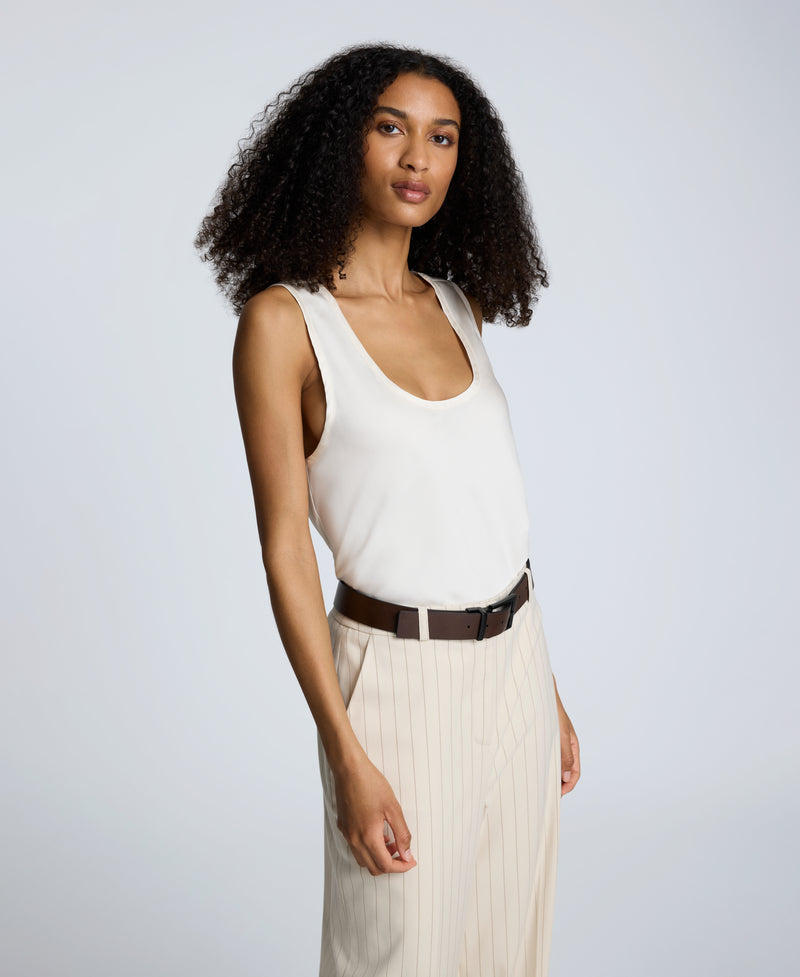 Kenneth Cole Satin Scoop Neck Tank