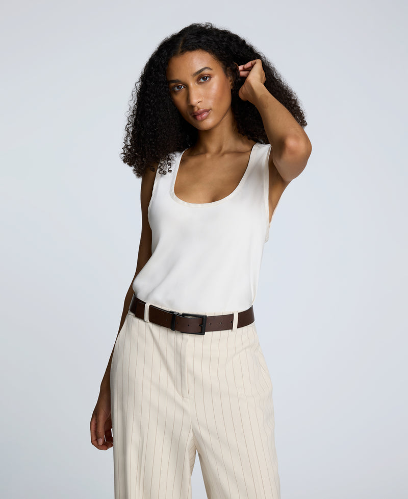 Kenneth Cole Satin Scoop Neck Tank