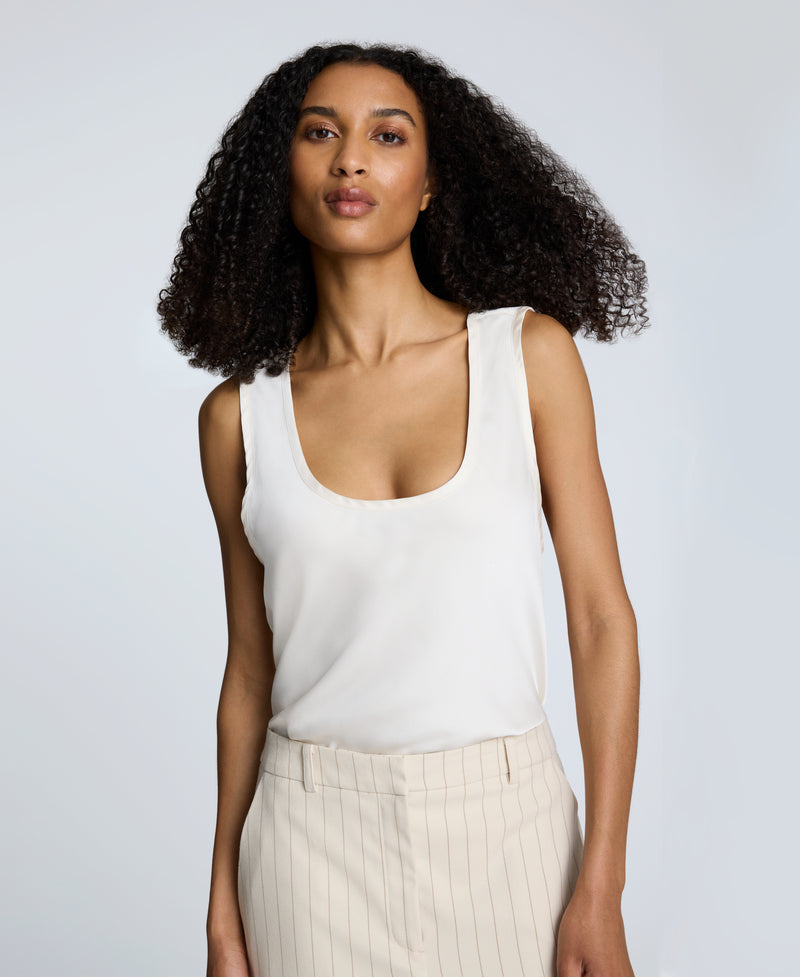 kenneth cole Satin Scoop Neck Tank