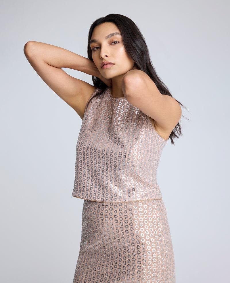 kenneth cole Sequin Crop Tank