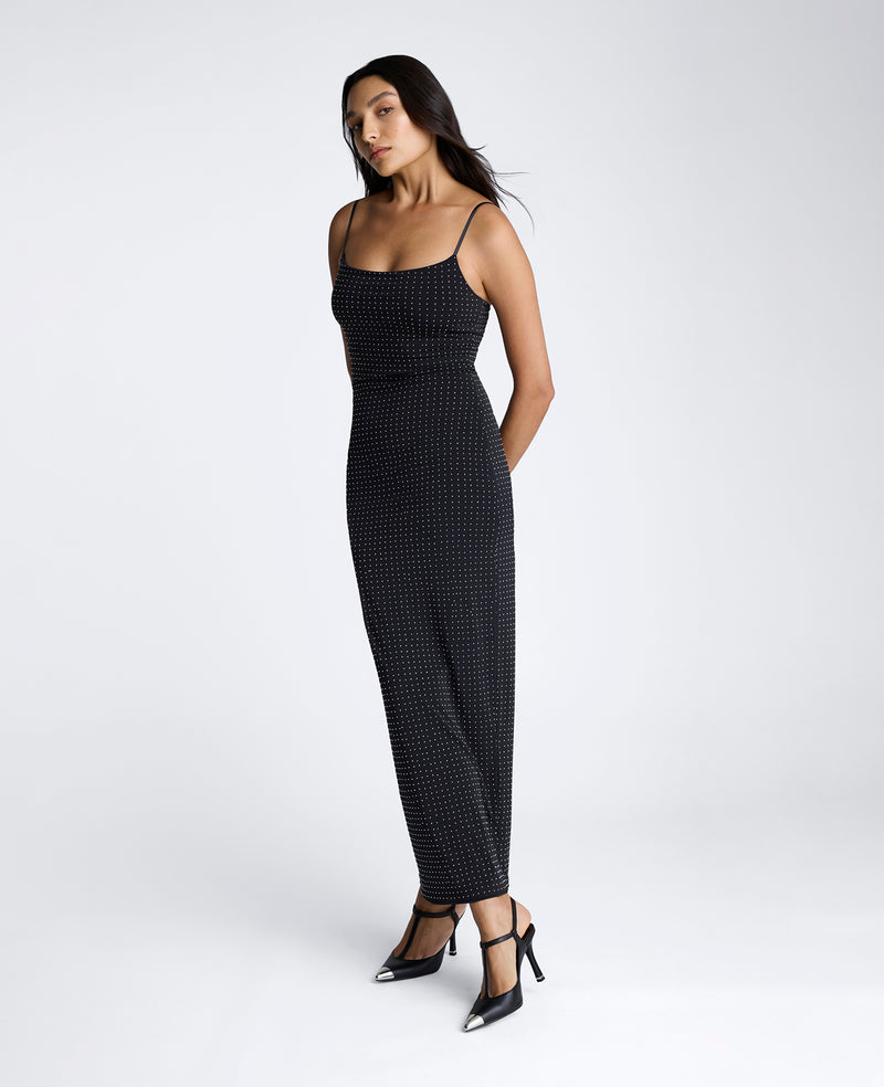 kenneth cole Silver Stud Heat Set Slip Maxi Dress