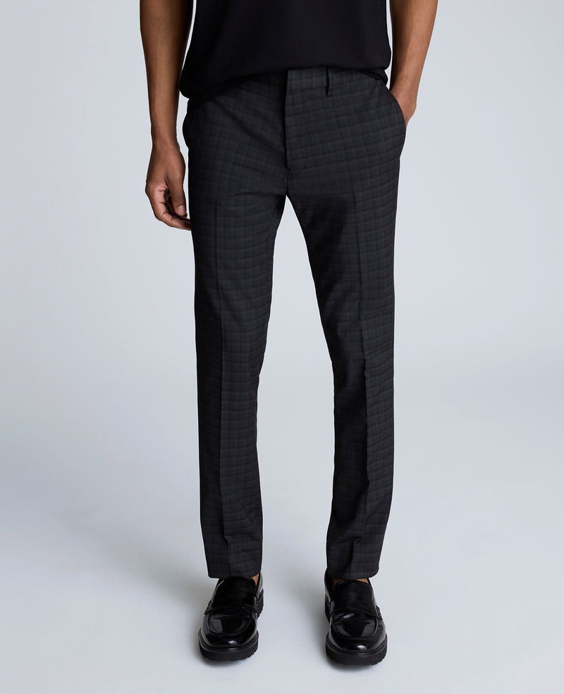 Kenneth Cole Skinny Fit Shadow Plaid Dress Pant