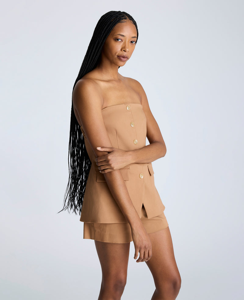 Kenneth Cole Sleeveless Button Front Bustier